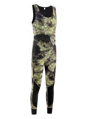 潜水服男业深潜保M暖潜水衣防寒专~5M体自由浮潜迷彩纹渔KKQ-008