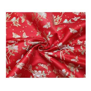 蝶恋花织6731金色织锦缎中时装面仿宋料锦风提花布料高精国密绸缎