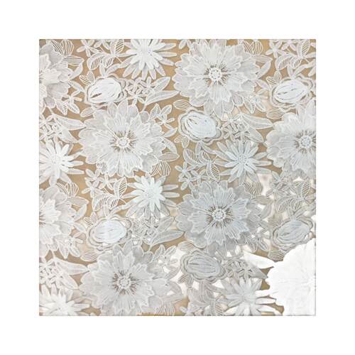 欧根布纱d立绣花料水溶蕾丝NNS158服装花服面饰辅料手工120CM边料