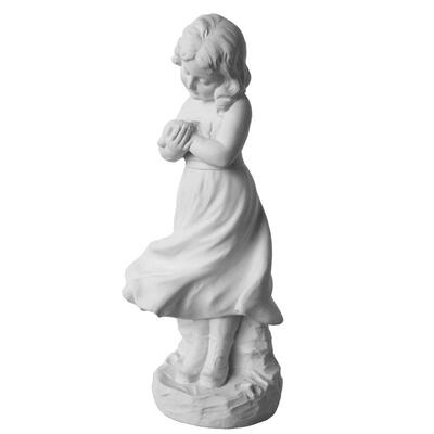 捧鸽膏子的AHB小女姑娘石膏像美教具石膏头术像雕孩塑石摆件艺术