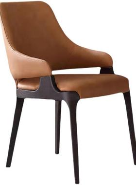 BD椅M104#意实式北欧木餐2皮革软包设计师白1024#蜡木咖啡店会客