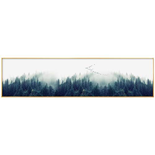 铝合金北欧风沙发背景墙装饰画现代简约长条横幅森林卧室床头墙画