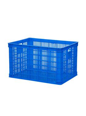 60长眼耐塑8料YBM筐长方形蓝色胶框周蔬菜水果框子厂堆叠加转厚用