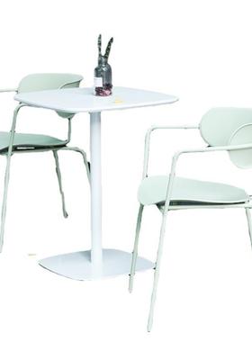 TJC咖sTY16网红in外1摆奶茶店水磨石桌子啡厅白色方桌铁TJCTY116