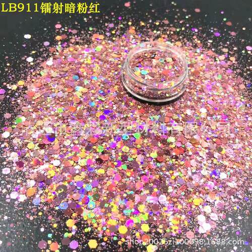 源头工镭射彩大小OIA规麻格混厂合六角金葱亮片流DIY色装饰品
