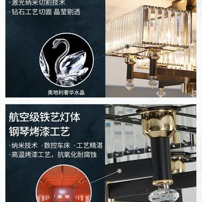 别墅式厅水晶方形吸顶大灯客美XZP轻奢气大厅灯具led卧室灯简约餐