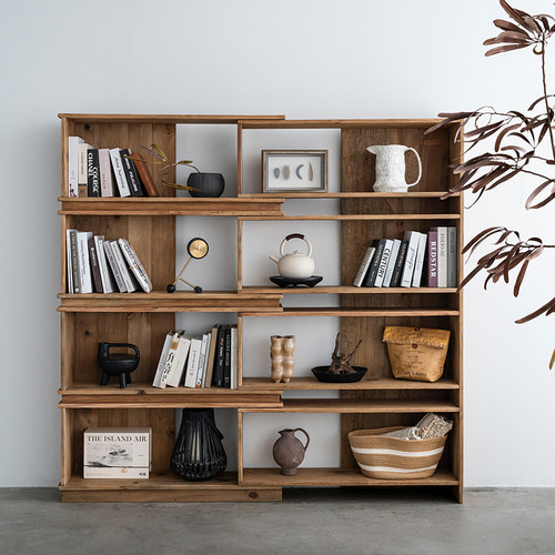 诧寂风可调节实木书架落地书柜