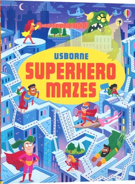 Usborne Superhero mazes 超级英雄迷宫 儿童益智游戏 专注力训练 幼儿园 小学生课外读物 兴趣阅读 英文原版进口图书
