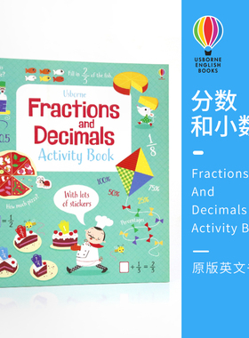 Usborne Fractions and Decimals Activity Book 尤斯伯恩 数学分数和小数 数学活动书 英语单词 幼儿早教 英语启蒙 7+岁 英文原版