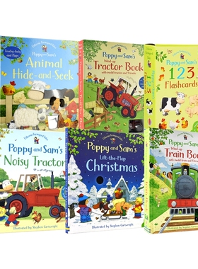 Usborne Farmyard Tales Poppy and Sam's 波比和山姆系列 农场 发条轨道书 玩具 火车 拖拉机 圣诞节 发声书 翻翻书 英文原版
