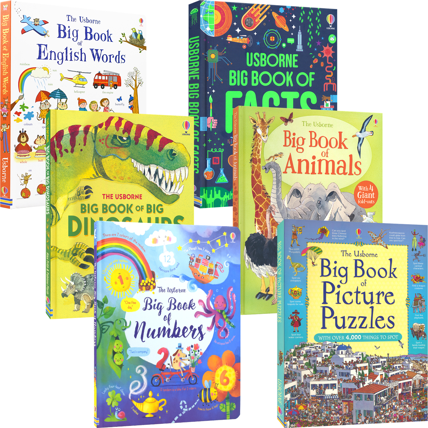 The Usborne Big Book of English Words Dinosaurs Animals Numbers Facts 尤斯伯恩大书系列 词汇 恐龙 数字 动物 事实 英文原版