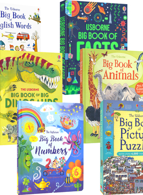The Usborne Big Book of English Words Dinosaurs Animals Numbers Facts 尤斯伯恩大书系列 词汇 恐龙 数字 动物 事实 英文原版