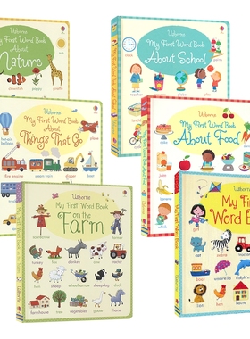 Usborne My First Word Book About Things That Go 尤斯伯恩 我的第一本关于交通工具 学校 农场 动物 食物 单词启蒙书 英文原版