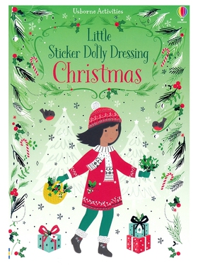 Usborne Little Sticker Dolly Dressing Christmas 小多莉贴纸圣诞装扮 光面内页设计 贴纸易贴易撕 英文原版进口儿童图书