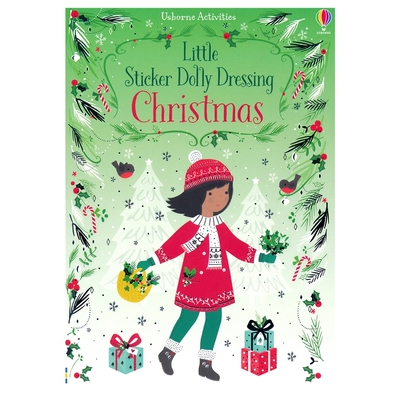 Usborne Little Sticker Dolly Dressing Christmas 小多莉贴纸圣诞装扮 光面内页设计 贴纸易贴易撕 英文原版进口儿童图书