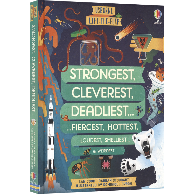 Usborne Lift-The-Flap Strongest, Cleverest, Deadliest 更强壮更聪明 奇妙世界百科翻翻书 儿童英语读物 英文原版进口图书