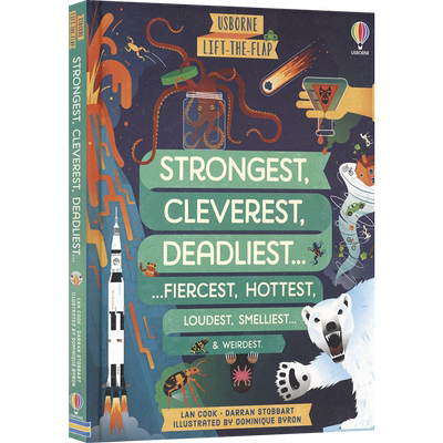 Usborne Lift-The-Flap Strongest, Cleverest, Deadliest 更强壮更聪明 奇妙世界百科翻翻书 儿童英语读物 英文原版进口图书