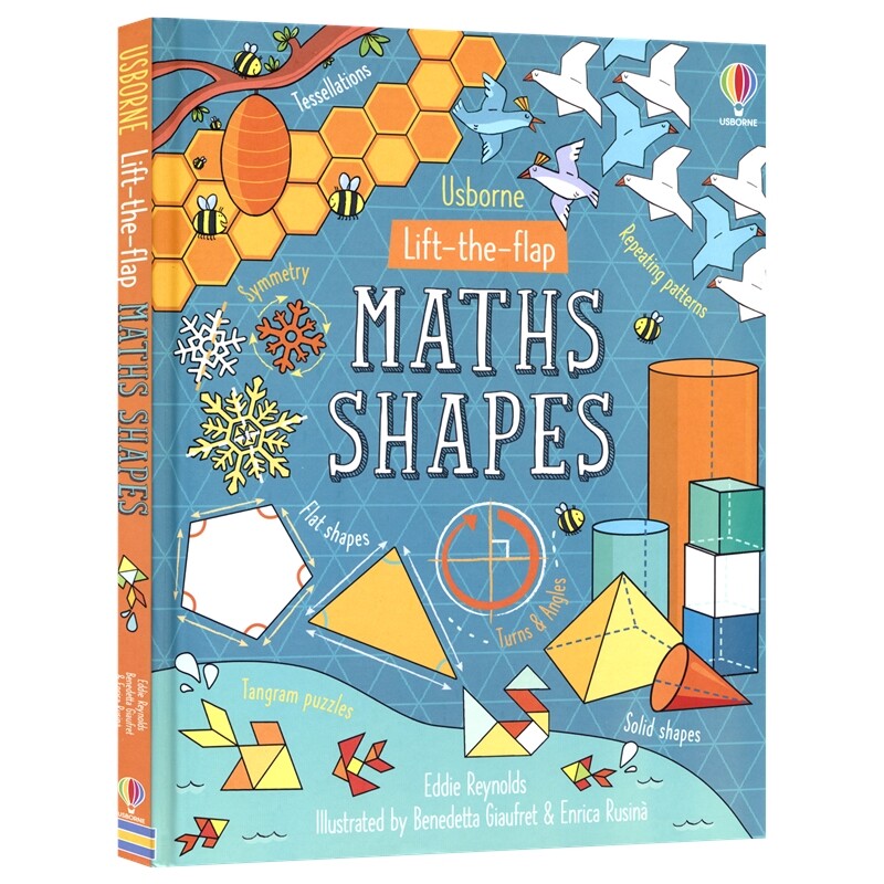 Usborne Lift-the-Flap Maths Shapes 尤斯伯恩 翻翻乐数学 形状 超125个翻翻页 纸板书 互动式数学几何形状启蒙   英文原版