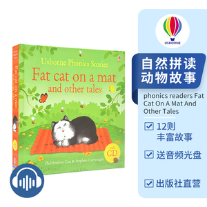 Usborne Phonics Stories Fat Cat On A Mat And Other Tales 尤斯伯恩旗舰店 儿童自然拼读 动物故事 亲子阅读 英文原版进口图书