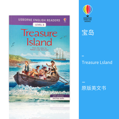Usborne 原版英文 Level 3 Treasure Lsland Book English reading 宝岛 尤斯伯恩儿童童话故事书 英语启蒙9岁+