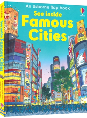 Usborne See Inside Famous Cities 尤斯伯恩看里面系列 著名城市 纸板翻翻书 英文原版进口图书