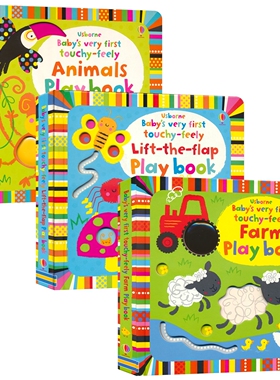 Usborne Baby's Very First Touchy-Feely Animal Farm Play Book 触感游戏书 农场 动物 翻翻书洞洞书 幼儿纸板启蒙 英文原版图书
