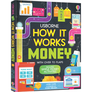 纸板书 进口图书 works 金钱如何运作 儿童财商培养 尤斯伯恩 Money 英文原版 Usborne 趣味翻翻书 How