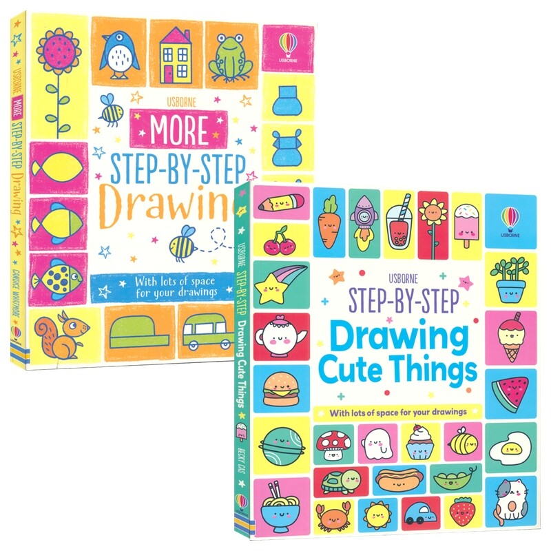 Step-by-Step Drawing Cute Things 分步学画画 可爱小物 人物动物 物品 图解步骤简单直观 儿童绘画入门读物 英文原版进口图书