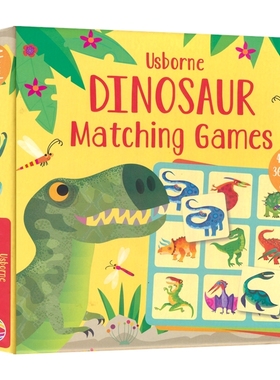 Dinosaur Matching Game 恐龙配对游戏 科普书 4个游戏纸板  36张卡片 百科读物 英语早教启蒙 动物认知 英文原版进口儿童图书