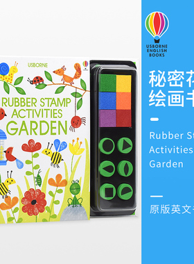 Usborne Rubber Stamp Activities Garden 秘密花园尤斯伯恩图书绘画印画活动书儿童创意绘画DIY动物低幼宝宝印章活动书游戏