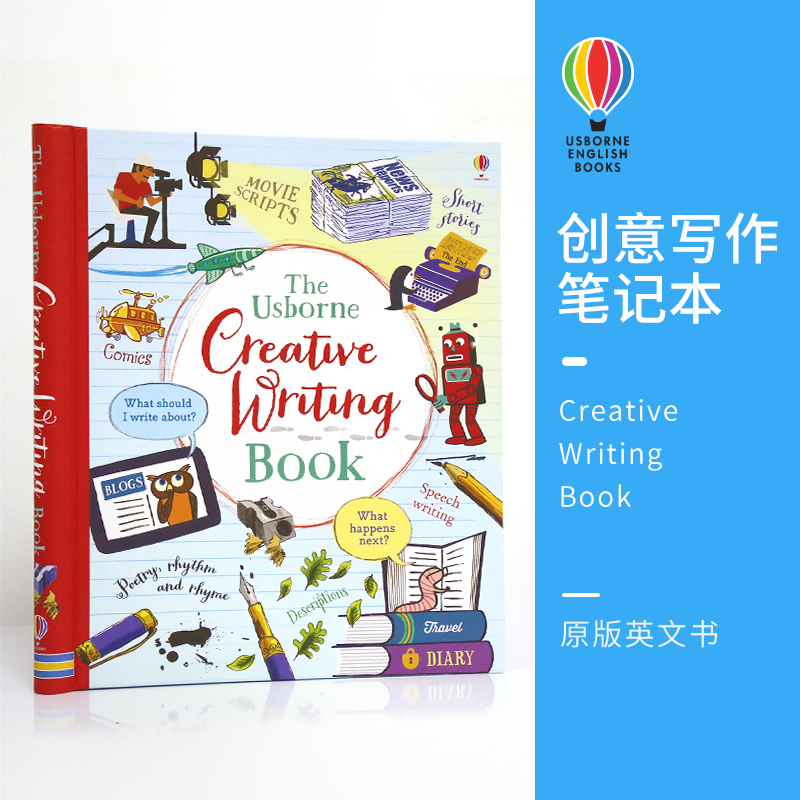 Usborne Creative writing book 尤斯伯恩 创意写作笔记本 英语早教绘本 亲子互动益智图书 8+岁 英文原版 书籍/杂志/报纸 原版其它 原图主图