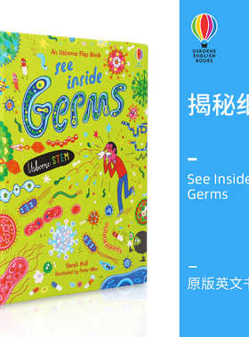 Usborne See Inside Germs 尤斯伯恩 看里面系列 揭秘细菌 立体翻翻书 英语绘本早教书儿童启蒙早教科普读物纸7+
