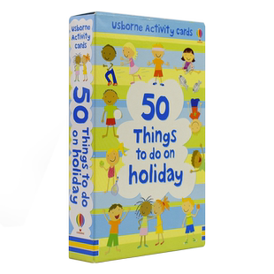 50 Things to Do on Holiday Usborne 50个假期必玩的游戏 卡片盒子桌游玩具倒吊人纸牌游戏双人多人游戏 英文进口原版图书
