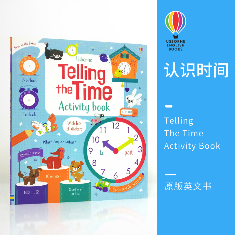 Usborne Telling the time activity book 尤斯伯恩 认识时间 游戏活动书 英语单词学习 英语启蒙 7+岁 英文原版进口图书 书籍/杂志/报纸 儿童读物原版书 原图主图