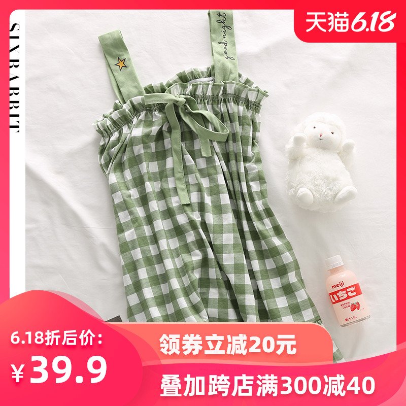 六只兔子性感睡衣女春夏季薄款吊带家居服可爱少女生短裙透气睡裙