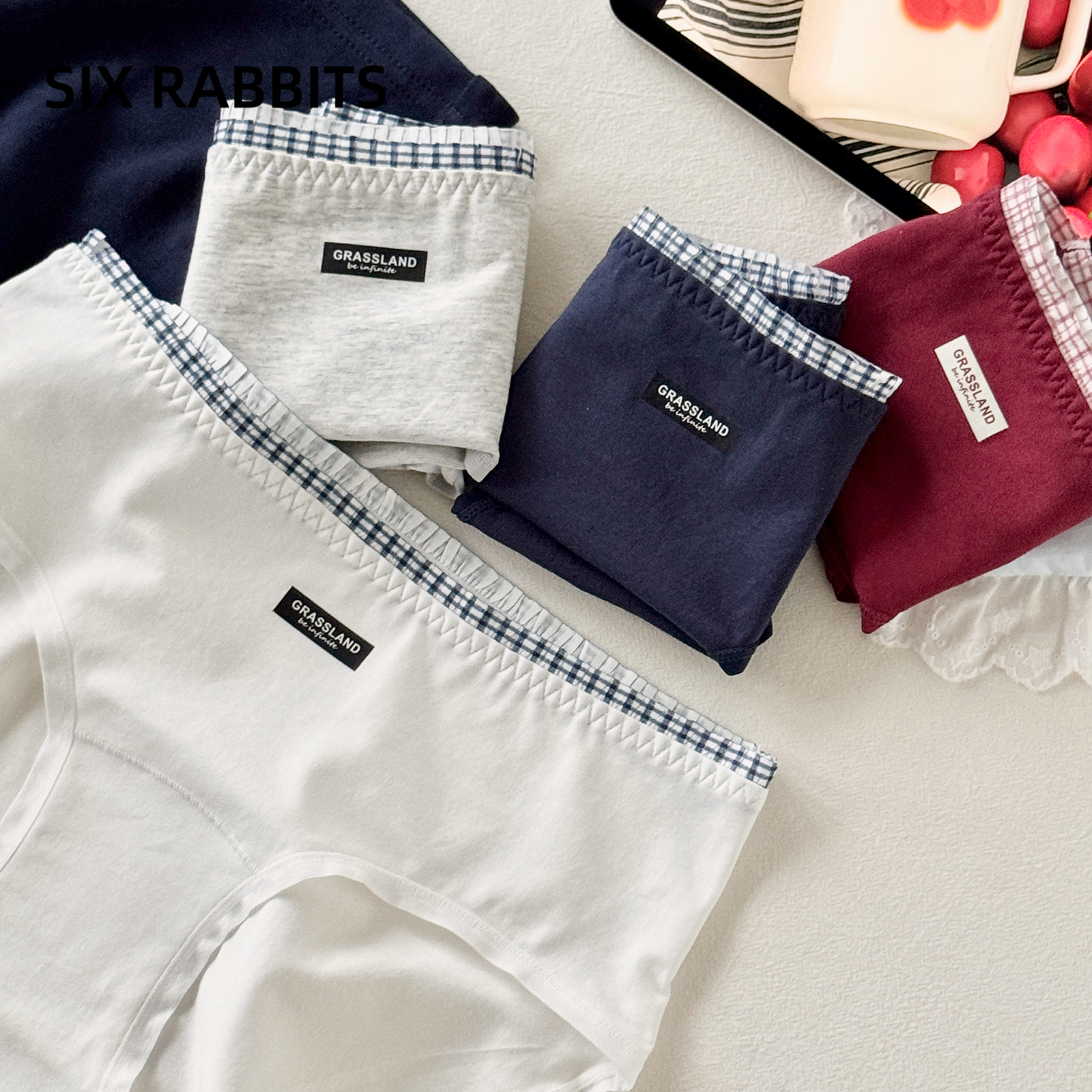 六只兔子A类棉抑菌底裆三角裤