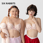 六只兔子蕾丝性感大码 内衣女聚拢显瘦收副乳防下垂无钢圈文胸罩