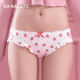 短裤 六只兔子日系少女内裤 棉质底裆不闷汗高开叉小草莓中腰三角裤