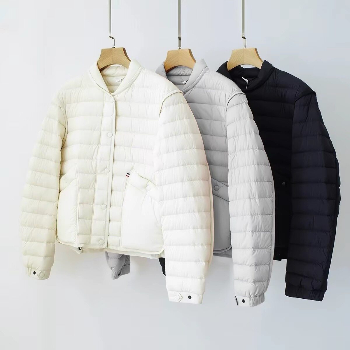 叶定制【M家雪宝】90白鹅绒微皱肌理轻薄棒球领鹅绒服25308009