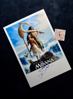 海洋奇缘：启航Moana 道恩强森 Dwayne Johnson 亲笔签名照片