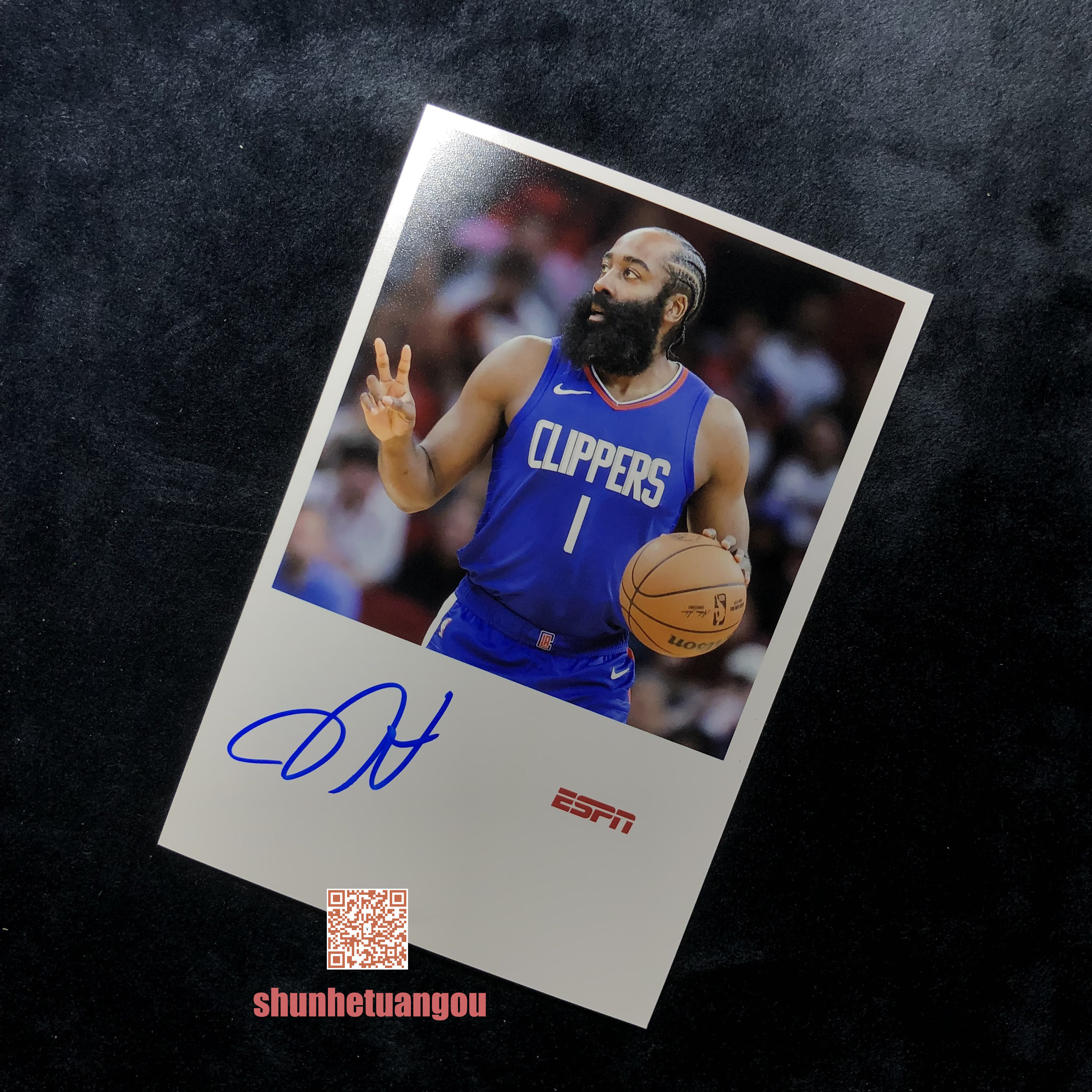 詹姆斯哈登(James Harden)亲笔签名照片