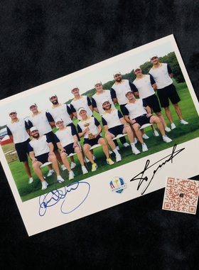 莱德杯RyderCup Luke Donald罗里麦克罗伊Rory McIlroy欧队亲签照