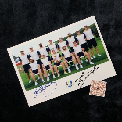 莱德杯RyderCup Luke Donald罗里麦克罗伊Rory McIlroy欧队亲签照