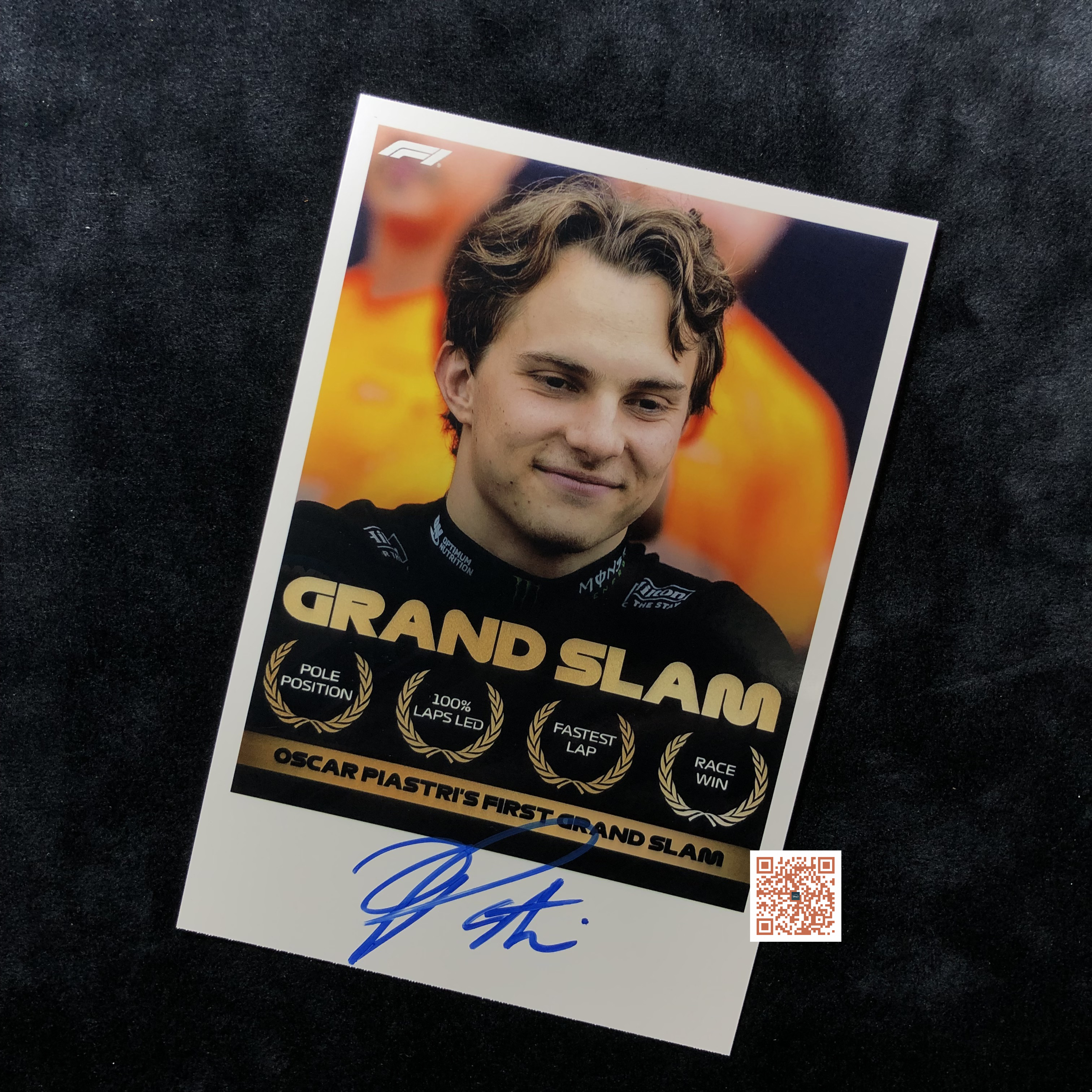 Oscar Piastri 皮亚斯特里亲笔签名照片 迈凯伦 Ｆ1 祝贺