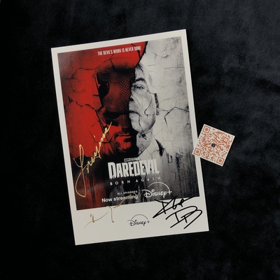 夜魔侠重生 文森特多诺费奥 玛格丽塔莱维瓦 查理考克斯 亲签照片