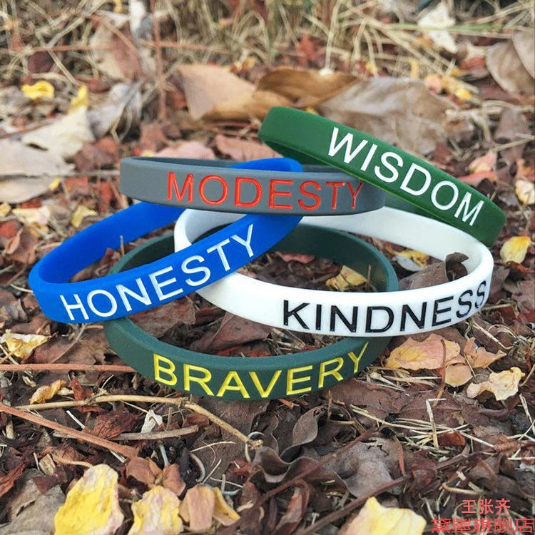 智慧情绪世界控制正能量护腕谦逊励志环学生手环英文冷淡减压潮牌