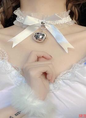 气质原宿甜酷蝴蝶结铃铛项链choker软萌网红出门松紧带