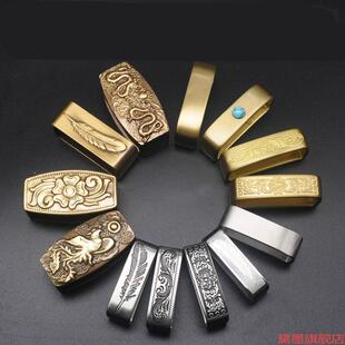 固定环环圈扣方圈花纹黄铜皮带圈介子环配件实心铜方环腰带扣