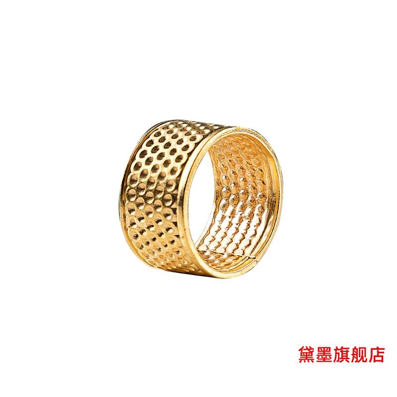 金银缝纫顶针 手缝针顶戒 针线盒配套可调节十字绣顶针箍图片