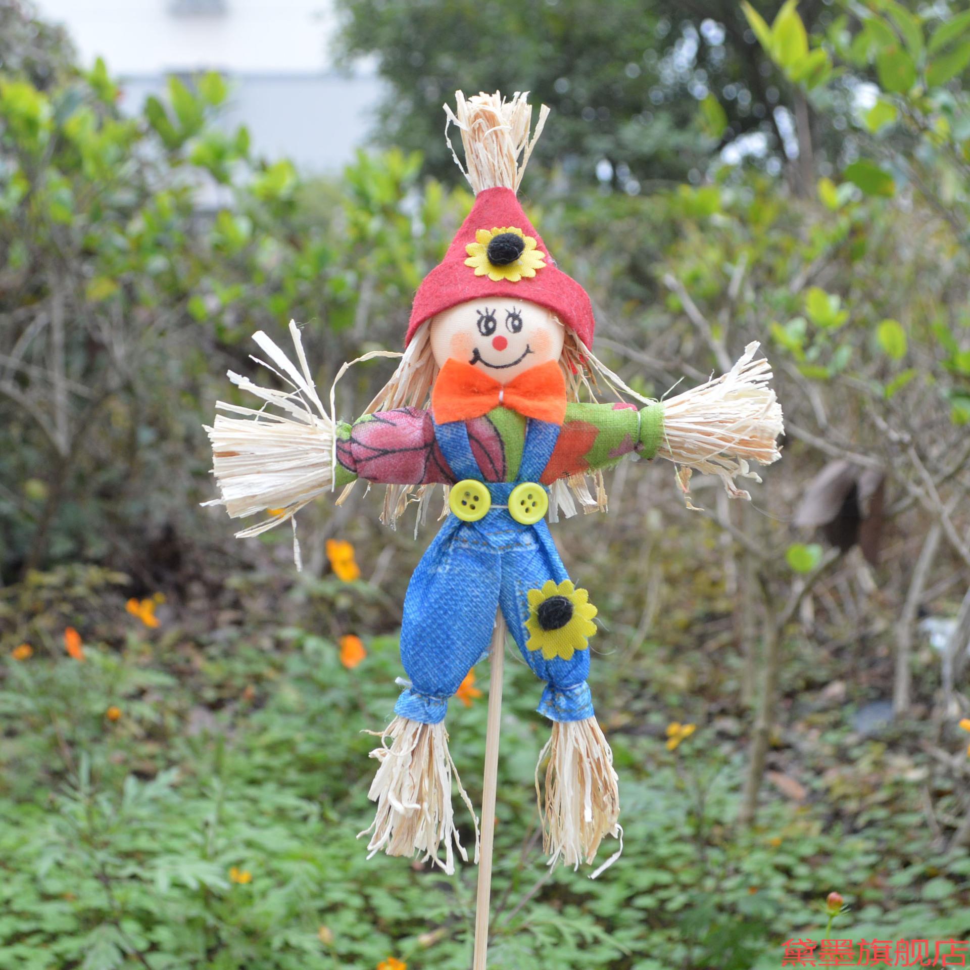 田园菜地模型稻草人道具手工赶果园农田稻田玉米地幼儿园制作防草
